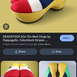 Pappagallo Red and Blue Platform Shoes with Bold Colorblock Design deadstock 60s